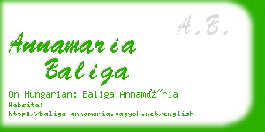 annamaria baliga business card